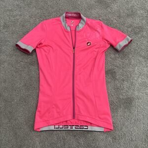 Castelli Women's Small Pink Short Sleeve Full Zip Cycling Jersey
